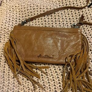 Montana West Brown Leather Fringe Crossbody Bag